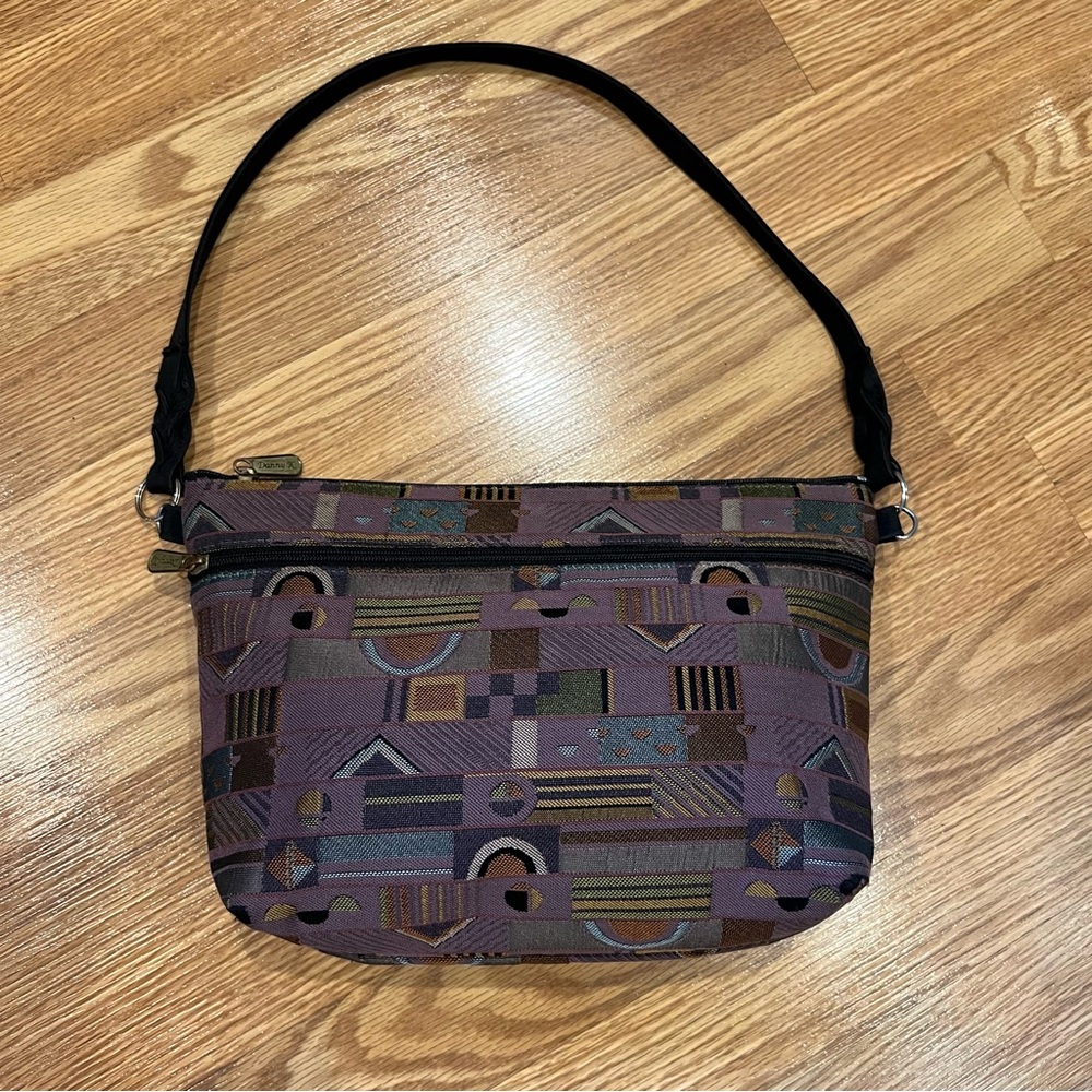 Vintage 80s Danny K‎ purple Tapestry Shoulder Bag